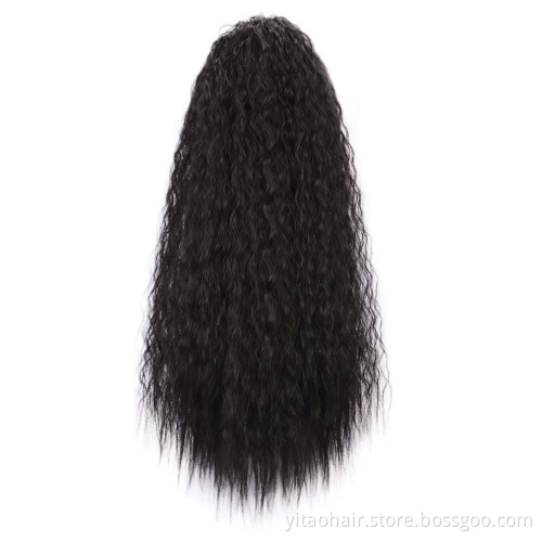 Curly Ponytail Hair 22 Inch Long Body Wave Ponytail hair Extension Synthetic Wrap Around Drawstring Hair with 2 Clips